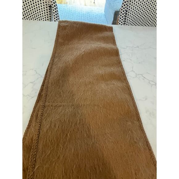 Alpaca Camargo Woven 100% Alpaca Fringe Camel Brown Scarf Made in Peru - Picture 2 of 6